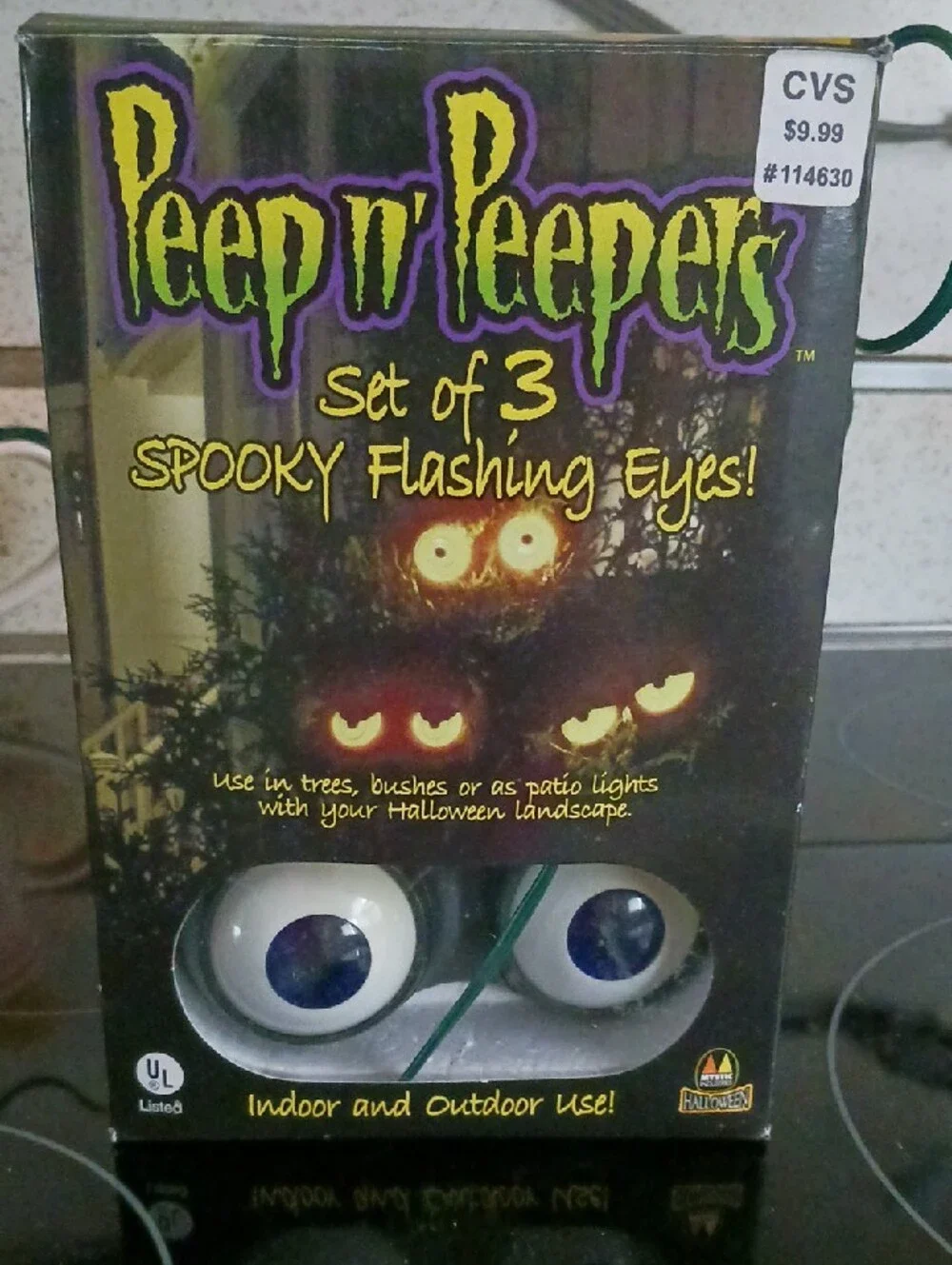 Peep N'Peepers Set Of 3 Halloween Spooky Flashing Eye String Lights 👻☠️👿